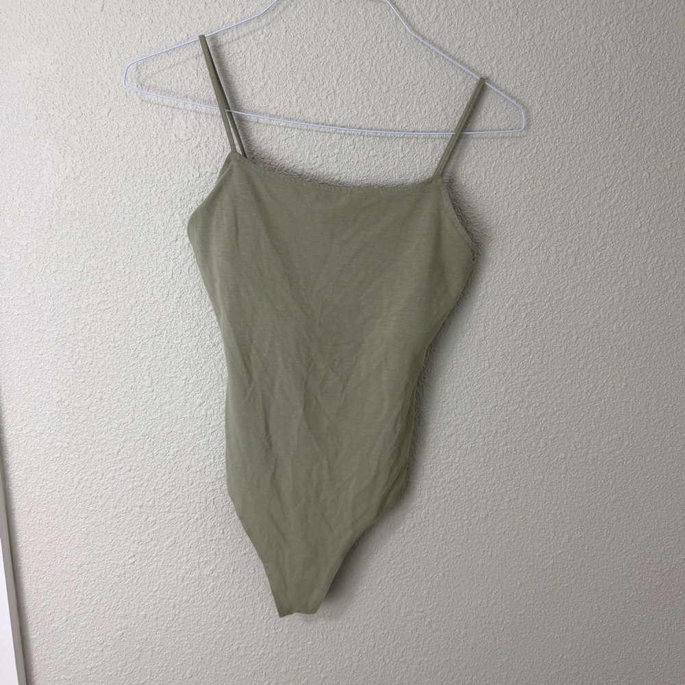 American Eagle Outfitters Sage Green Bodysuit Sz Medium